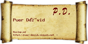 Puer Dávid névjegykártya